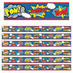 Superhero Straight Border Trim, 35 Feet Per Pack, 6 Packs