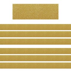 Confetti Gold Straight Border Trim, 35 Feet Per Pack, 6 Packs