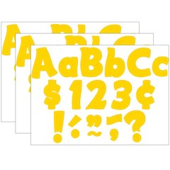 Yellow Gold Funtastic 4" Letters Combo Pack, 208 Per Pack, 3 Packs