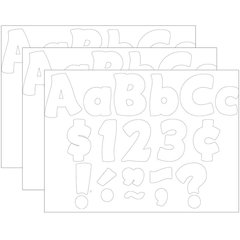 White Funtastic 4" Letters Combo Pack, 208 Per Pack, 3 Packs