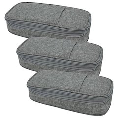 Gray Pencil Case, Pack of 3