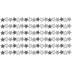 Black and White Stars Die-Cut Border Trim, 35 Feet Per Pack, 6 Packs