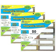 Home Sweet Classroom Labels Magnetic Accents, 20 Per Pack, 3 Packs