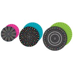 Chalkboard Brights Hanging Paper Fans, 3 Per Pack, 3 Packs