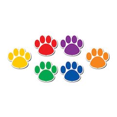 Colorful Paw Prints Magnetic Accents, 18 Per Packs, 3 Packs