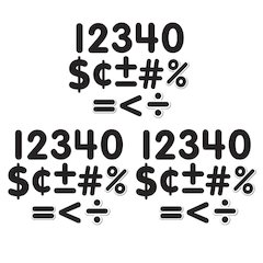 Black Classic 2-1/2" Magnetic Numbers, 65 Pieces Per Pack, 3 Packs