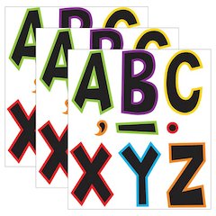 Electric Bright 7" Fun Font Letters, 120 Pieces Per Pack, 3 Packs