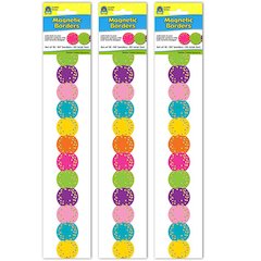 Confetti Circles Die-Cut Magnetic Border, 24 Feet Per Pack, 3 Packs
