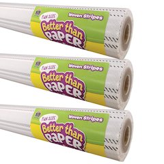Fun Size Better Than Paper Bulletin Board Roll, Woven Stripes, Pack of 3