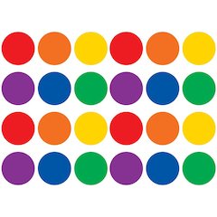 Spot On Dry-Erase Desktop Writing Spots Colorful Circles, 12 Per Pack, 2 Packs