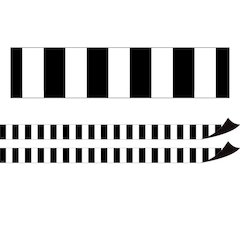 Black Stripes Magnetic Border, 24 Feet Per Pack, 2 Packs