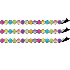 Smiley Faces Die-Cut Magnetic Border, 24 Feet Per Pack, 3 Packs
