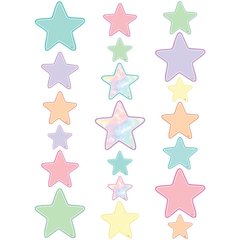 Pastel Pop Star Accents - Assorted Sizes, 60 Per Pack, 3 Packs
