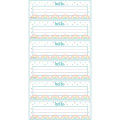 Pastel Pop Flat Name Plates, 36 Per Pack, 6 Packs