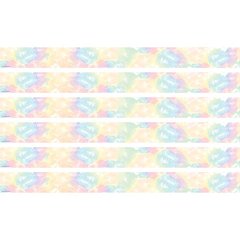 Pastel Pop Tie-Dye Straight Border Trim, 35 Feet Per Pack, 6 Packs