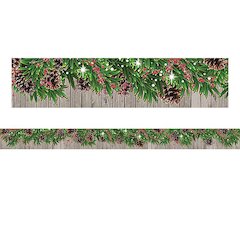 Winter Pine Cones Straight Border Trim, 35 Feet Per Pack, 6 Packs