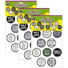 Modern Farmhouse Positive Saying Accents, 30 Per Pack, 3 Packs