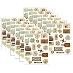Travel the Map Stickers, 120 Per Pack, 12 Packs