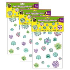 Rustic Bloom Succulents Accents, Assorted Sizes, 60 Per Pack, 3 Packs