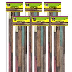 Home Sweet Classroom Reclaimed Wood Design Border Trim, 35 Ft Per Pack, 6 Packs