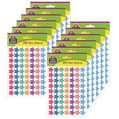 Watercolor Stars Mini Stickers, 378 Per Pack, 12 Packs