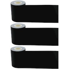Black Straight Rolled Border Trim, 50 Feet Per Roll, Pack of 3