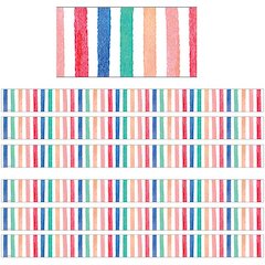 Watercolor Stripes Border Trim, 35 Feet Per Pack, 6 Packs