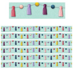Oh Happy Day Pom-Poms and Tassels Straight Border Trim, 35 Ft Per Pack, 6 Packs