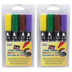 Broad Point Chalk Marker Broad Tip Set 4D, 4 Per Pack, 2 Packs
