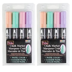 Bistro Chalk Markers, Broad Tip, 4 Per Pack, 2 Packs
