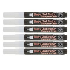 Bistro Single White Marker, Extra Fine Tip, Pack of 6
