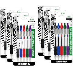 Z-Grip Ballpoint Retractable Pen, 1.0mm, Assorted, 5 Per Pack, 6 Packs