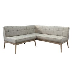 Mia Mid-Century Modern Tufted Upholstered Corner Dining Bench