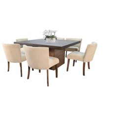Modern Square Dining Set with Built-in Storage