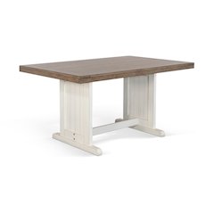 Rectangular Wood Dining Table, Buckskin/Marble White