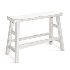 White Sand Counter Bench, Wood Seat