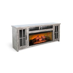 76" Media Console with Electric Fireplace
