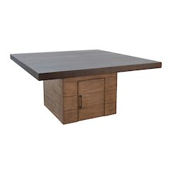 Modern Square Dining Table with Built-in Storage