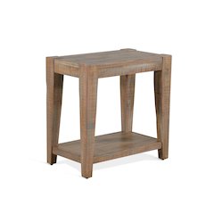 25" Modern Mindi Wood Chair Side Table in Weathered Brown