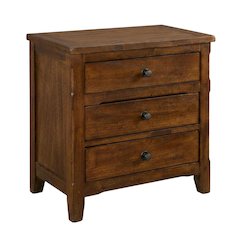Dark Brown Night Stand with Traditional Style and Mindi Wood Design