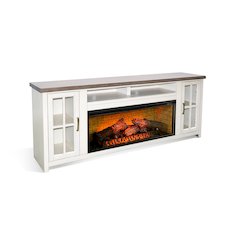 76" Media Console with Electric Fireplace