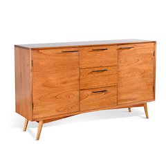Mid-Century Modern Wood Sideboard Buffet, Cinnamon