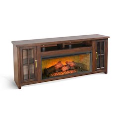 76" Media Console with Electric Fireplace