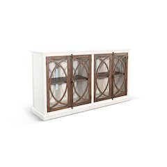 78" Media Console, Buckskin/Marble White