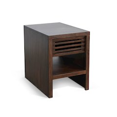 Chair Side Table with Drawer, Coffee Bean