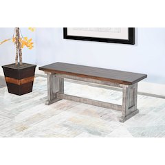 Wood Side Bench, Tobacco Leaf/Alpine Grey