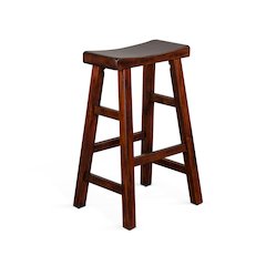 Bar Saddle Seat Stool, Wood Seat (Set of 2)
