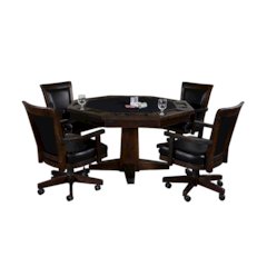 5-Piece Reversible Game and Dining Poker Table Set