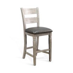 Bar Ladderback Barstool, Cushion Seat (Set of 2)