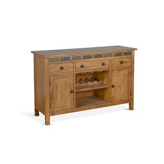 Wood Buffet with Natural Slate